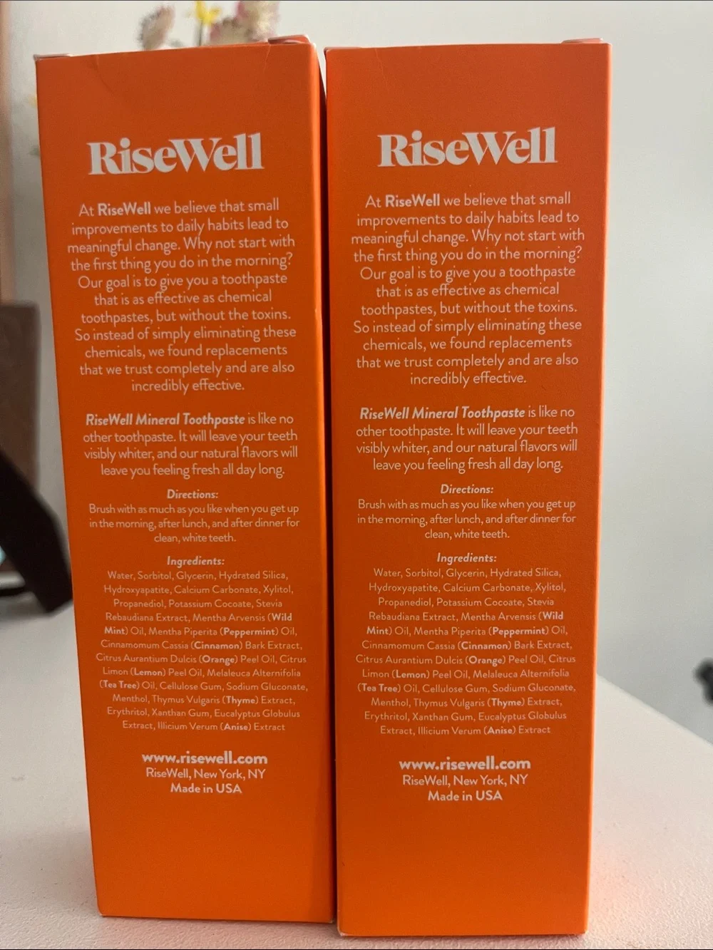 NIB Risewell mineral toothpaste wild mint- lot of 2